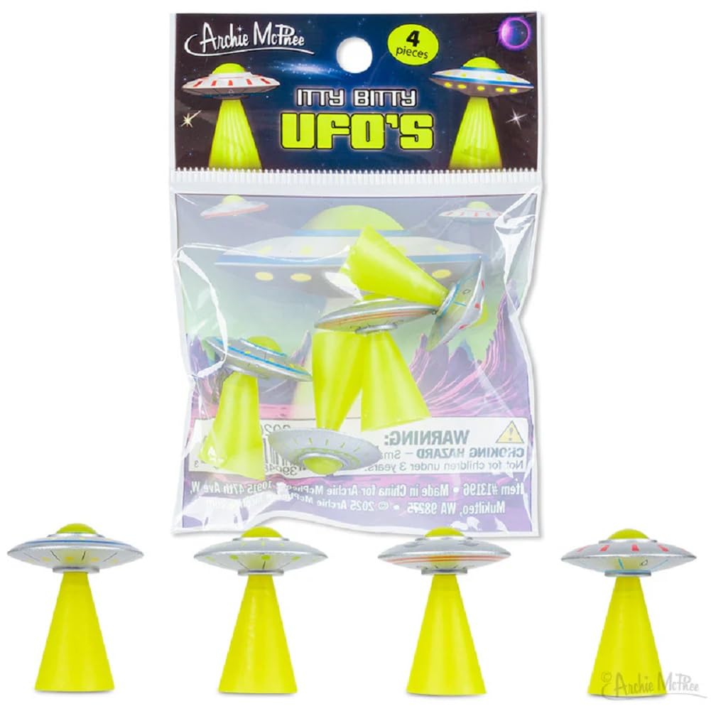 Amazon.com: Archie McPhee Itty Bitty UFOs - Bag of 4 Miniature